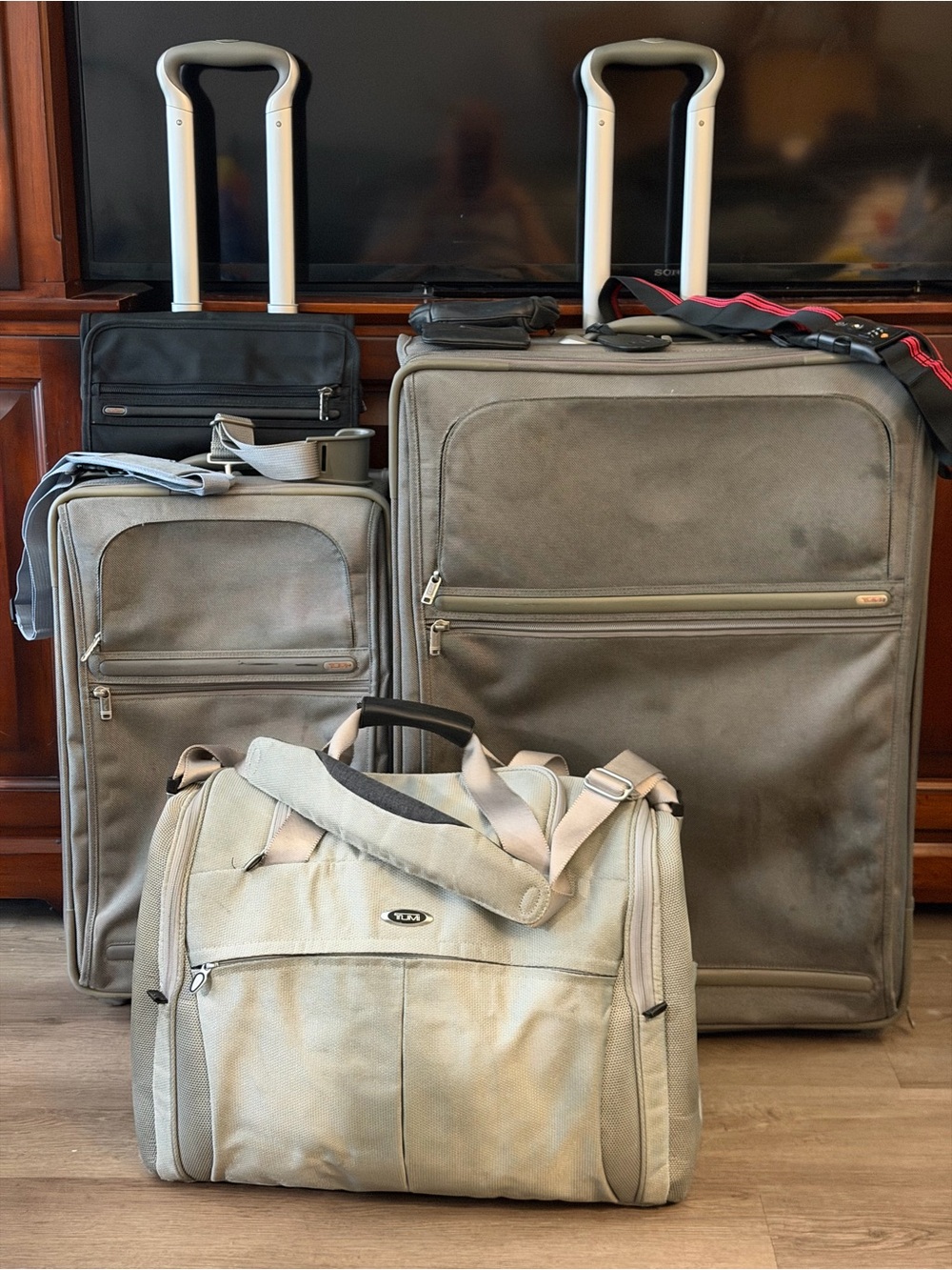 Tumi Silver/Gray 3-Piece Travel Luggage Set
